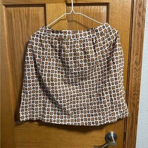 Vintage Brown & Orange Floral Half Apron